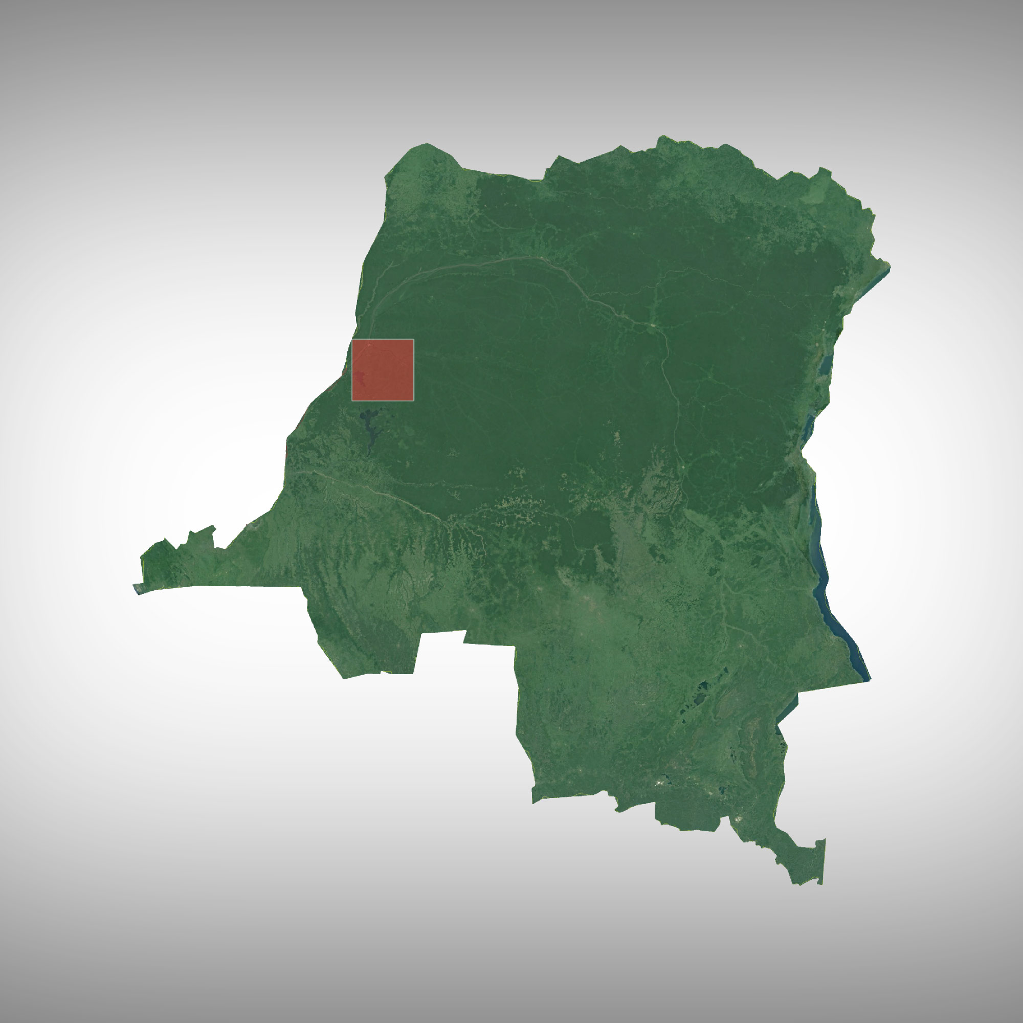 Une carte de la RDC montrant la région touchée par l