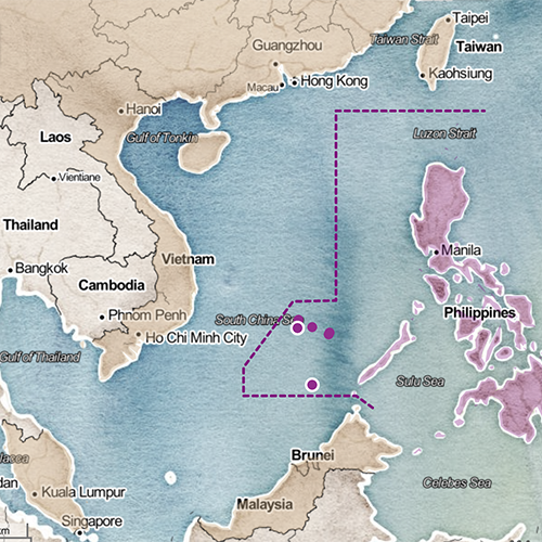 Map of the Philippines and the South China Sea