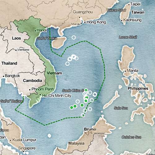 Map of Vietnam and the South China Sea