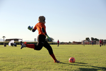 “We all come from different countries. We learn from each other... we're like sisters.” Goalkeeper Zara Doukoum, Phoenix, Arizona. Sept. 19, 2015. (VOA/Victoria Macchi)