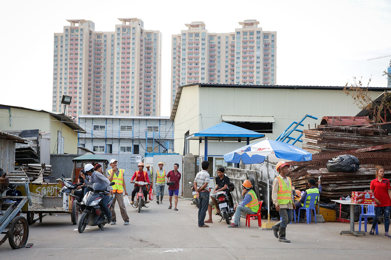 Exterior view of a worker dorm in Diamond Island.