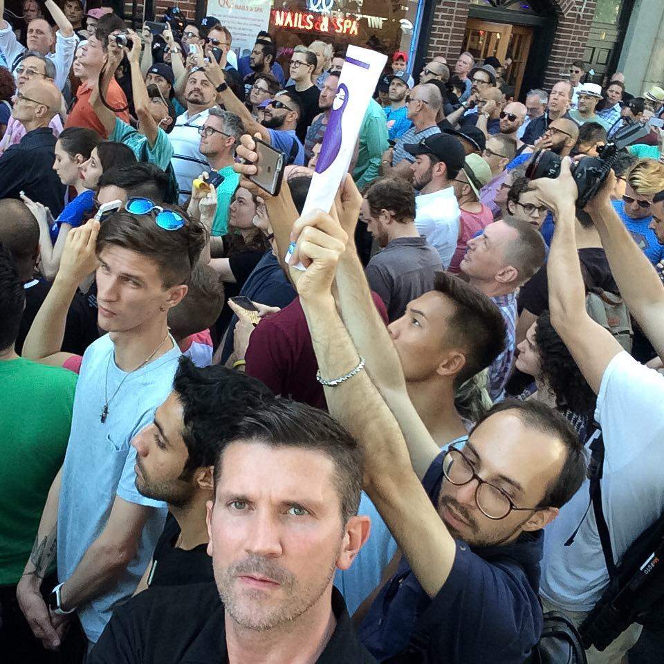 Oleg Jelezniakov attends a vigil for the victims of a mass shooting at Pulse, an Orlando, Florida, nightclub  that catered to the LGBT community, at New York City’s Stonewall Inn in June 2016. The Stonewall Inn, where a riot in 1969 launched the gay rights movement, was named a National Historic Landmark in June.