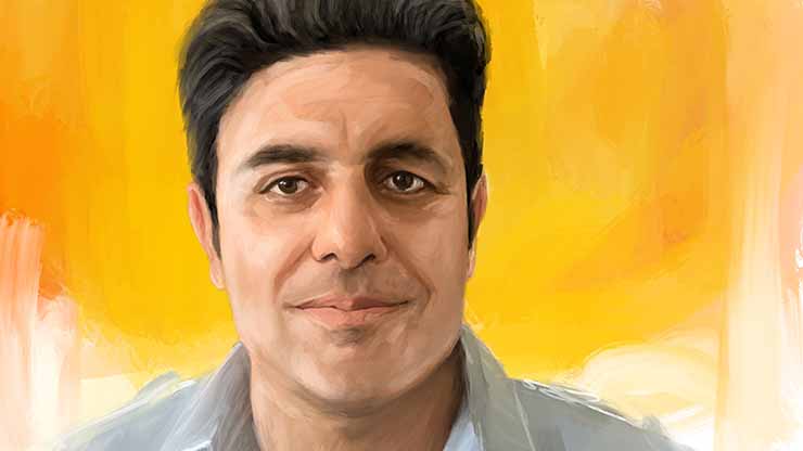 Illustrated portrait of journalist Sajjad Jahan Fard by Lukman Ahmad | VOA News 