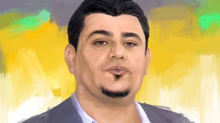 Illustrated portrait of journalist Azad Shukr by Lukman Ahmad | VOA News 